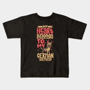 My heart belongs to my German Shepherd Kids T-Shirt